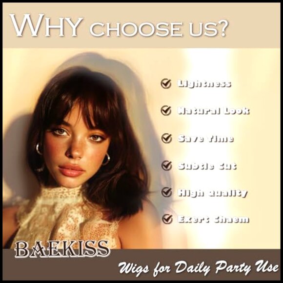 Synthetic Bob Wig with Bangs Shoulder Length Heat Resistant Natural Looking